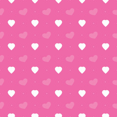 Fototapeta na wymiar Abstract Seamless White and Purple Hearts Pattern - Valentine's Day Card or Background Vector Design 