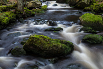 Fototapeta na wymiar Waterfall in the national park Sumava-Czech Republic