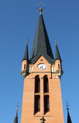 Fototapeta na wymiar Medieval bell tower in Bohemia, Czech Republic