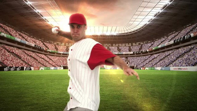 Baseball pitcher throwing a ball