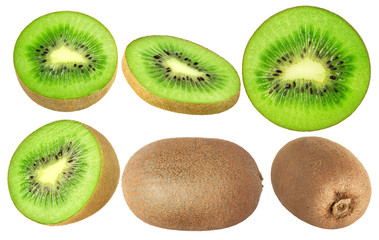 Fototapeta premium Collection of kiwi fruit isolated on white