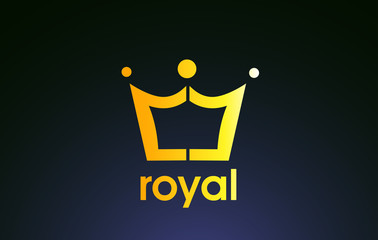 Gold golden king crown logo icon design