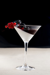 panna cotta with the seal of wild berries