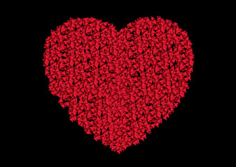 Obraz na płótnie Canvas Ruby red heart from small polygonal shapes