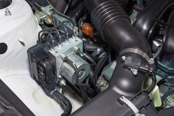 Fototapeta na wymiar Details of a new car engine