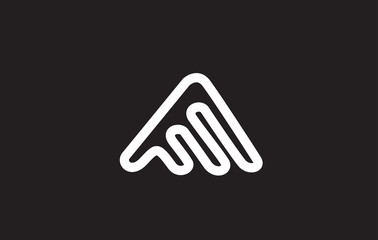 Alphabet letter A line  logo icon design