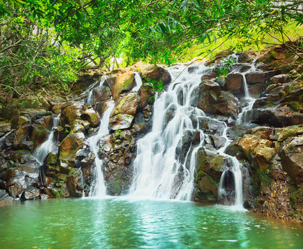 Cascade Vacoas waterfall. Mauritius