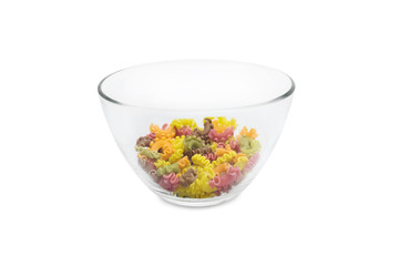 pasta in glass bowl