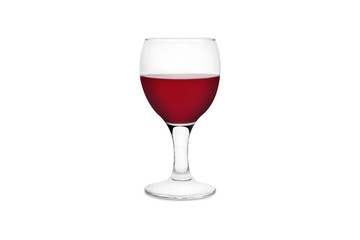 glass of red wine isolated on white background