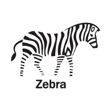 Zebra or horse silhouette on the white text