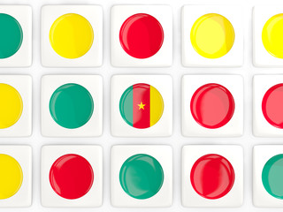 Mosaic background with flag of cameroon