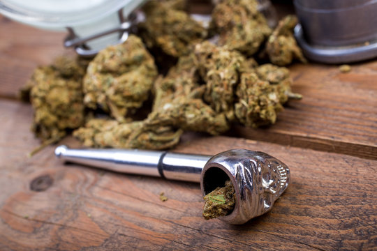 Marijuana, pipe, joint