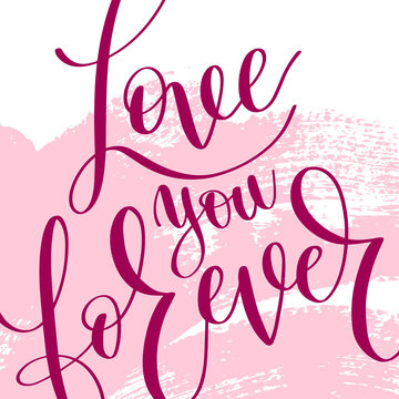 love lettering on pink grunge pattern, original design