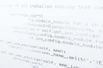 Programming code on a white background