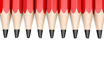 Naklejka premium 3d illustration colored pencils on white background