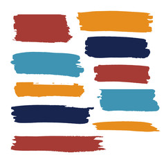color vector brush strokes of paint