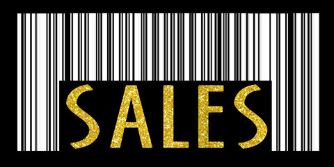 Concept of barcode with sales text printed on it