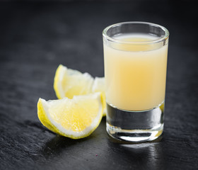Slate slab with Lemon Juice