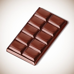 Chocolate bar vector realistic illustration