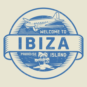 Stamp with the text Welcome to Ibiza, Paradise island