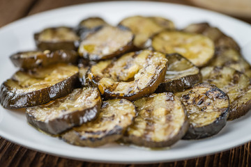Portion of Zucchinis (grilled) (selective focus)