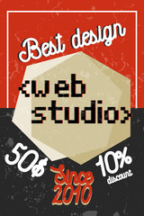 Color vintage web studio banner