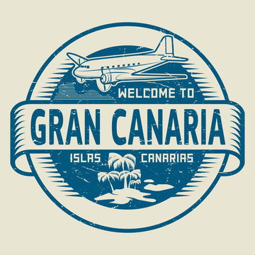 Stamp with the text Welcome to Gran Canaria, Canary Islands