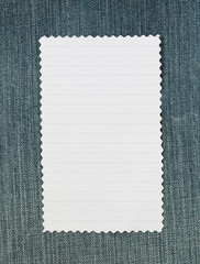 Note paper of empty and copy space on Denim background.