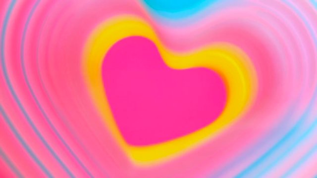 Colorful beating heart Rainbow spring. Valentine's Day concept. Pink heart frame.