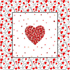 Valentine's Day background with hearts. Happy valentine's day greeting card