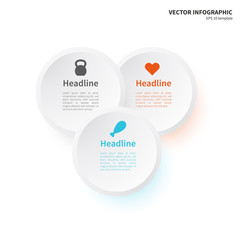 Infographic template with colorful shadows