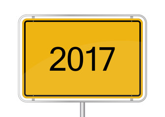 gelbes Schild - 2017