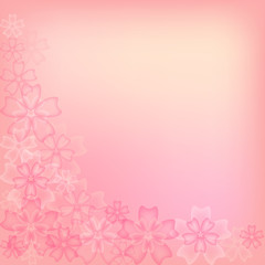 Floral abstract background with place for text. Pink and peach colors. Vector illustration.