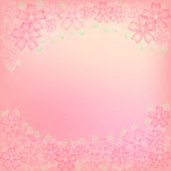 Fototapeta na wymiar Floral abstract background with place for text. Pink and peach colors. Vector illustration.