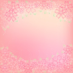 Floral abstract background with place for text. Pink and peach colors. Vector illustration.