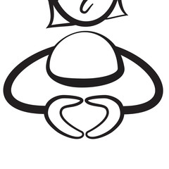 Strichmännchen Serie Emotionen - Merkel Hände