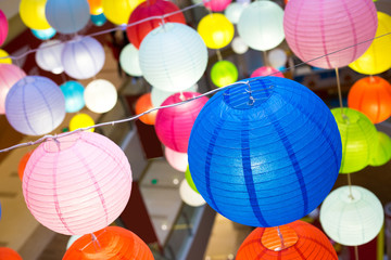 Fototapeta na wymiar sea of colorful lanterns