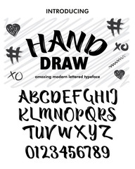 Typeface. Label. Hand Draw Style typeface, labels and different type designs 