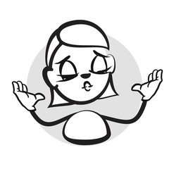 Strichmännchen Serie Emotionen - Frau Kussmund