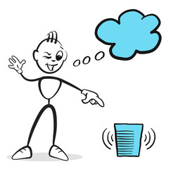 Strichmännchen Serie Emotionen - Verwerfen, Neuanfang