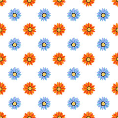 Fototapeta na wymiar seamless pattern - flowers on the white background