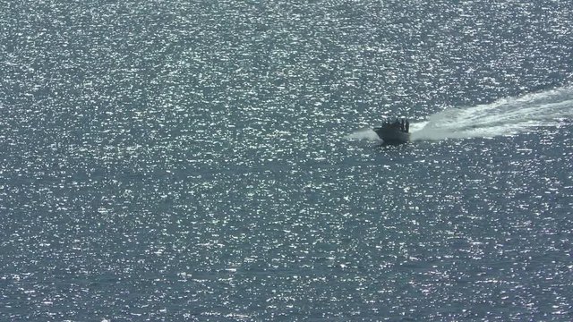 Motorboat in open water