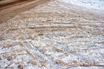 road covered with ice