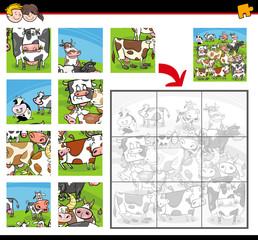 Fototapeta premium jigsaw puzzle cartoon activity