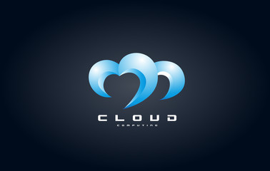 Cloud computing logo icon design