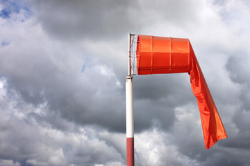 Wind sock of equipment check the wind blow direction in day time