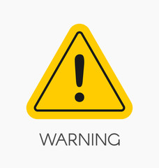 Warning icon / sign in flat style isolated. Caution symbol for your web site design.