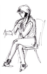 Instant sketch, woman