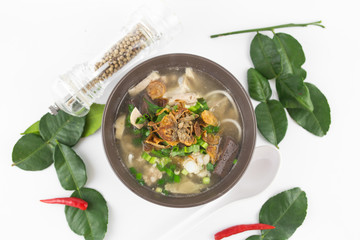 Vietnamese Rice Noodle Soup with pork spare ribs - 134016170