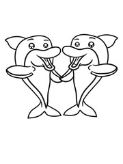 Couple, couple, cute, funny, friends, greet, little, delfin, cute, funny, comic, cartoon, grin, smile, funny